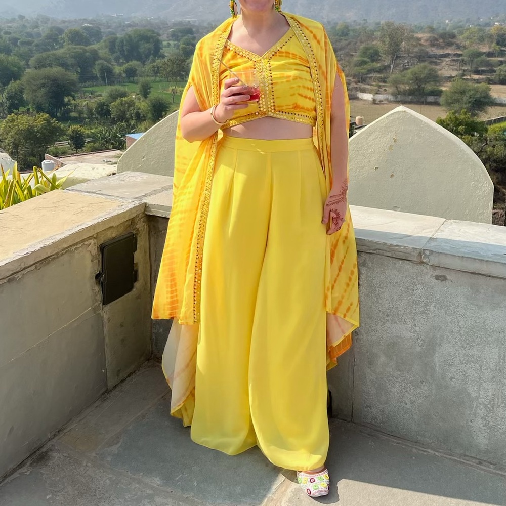Indian 3-piece palazzo pant and blouse